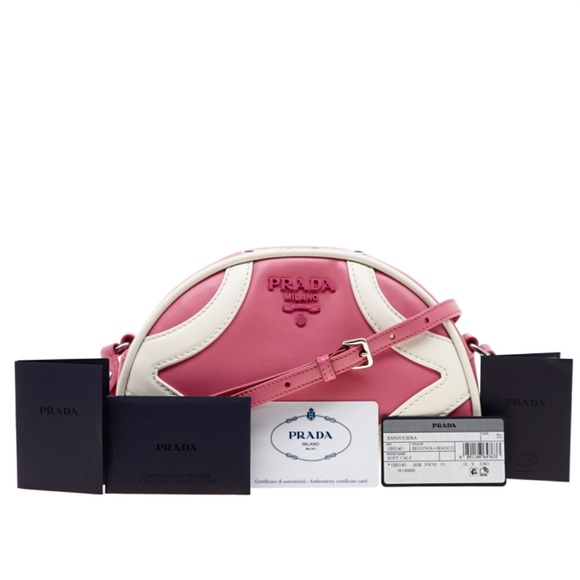 Prada Bowling Crossbody Bag Pink Leather New - Picture 4 of 7